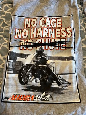 2025 vintage style &#39;&#39;no cage,no harness , xxx chute .just balls tee 2XL only