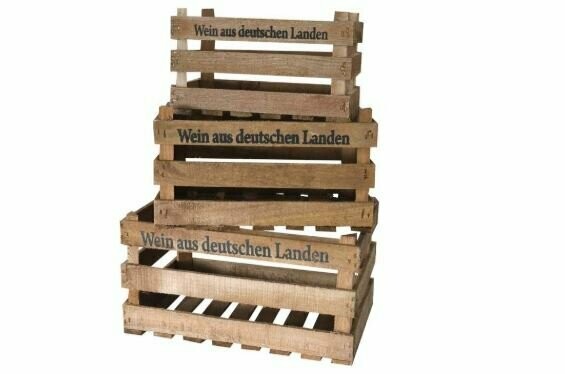 3er Set Holzkisten "Wein aus deutschen  Landen" | S+M+L