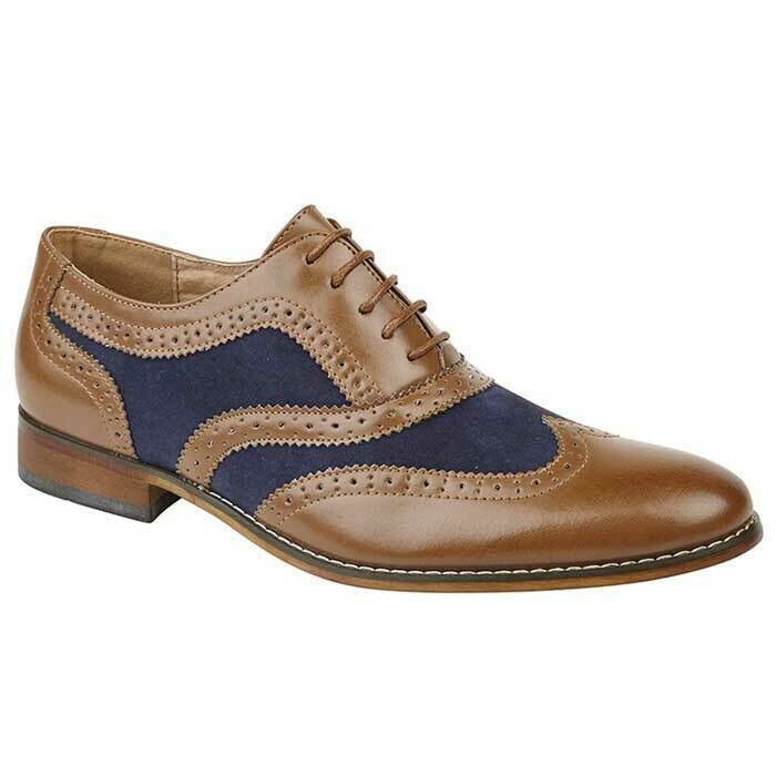 Tan/Blue Brogues