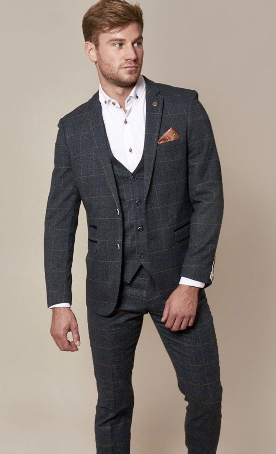 Marc Darcy Scott Blue 3 piece suit