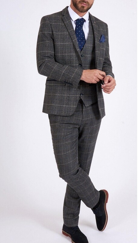 Marc Darcy Scott Grey 3 Piece Suit
