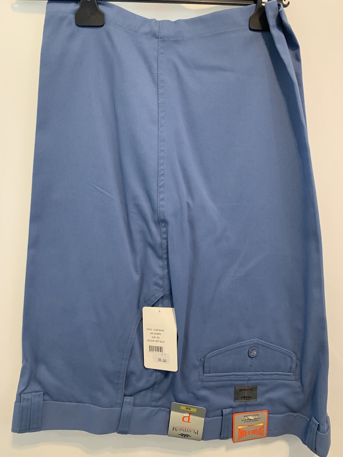 Platinum expand a band shorts- soft blue 50”