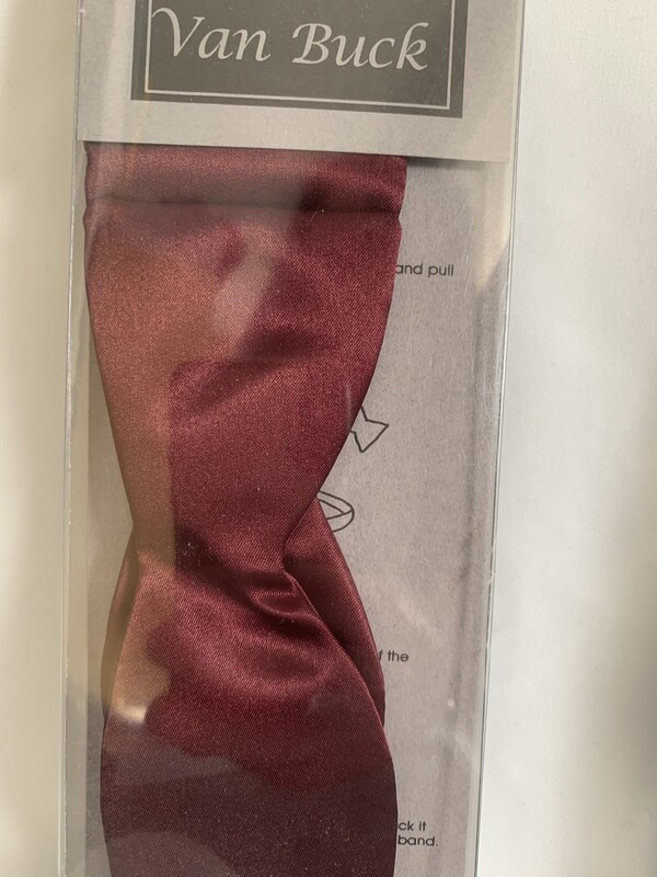 Burgundy satin self tie bow
