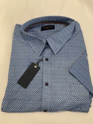 Blue shirt sleeved patterned shirt- 5XL