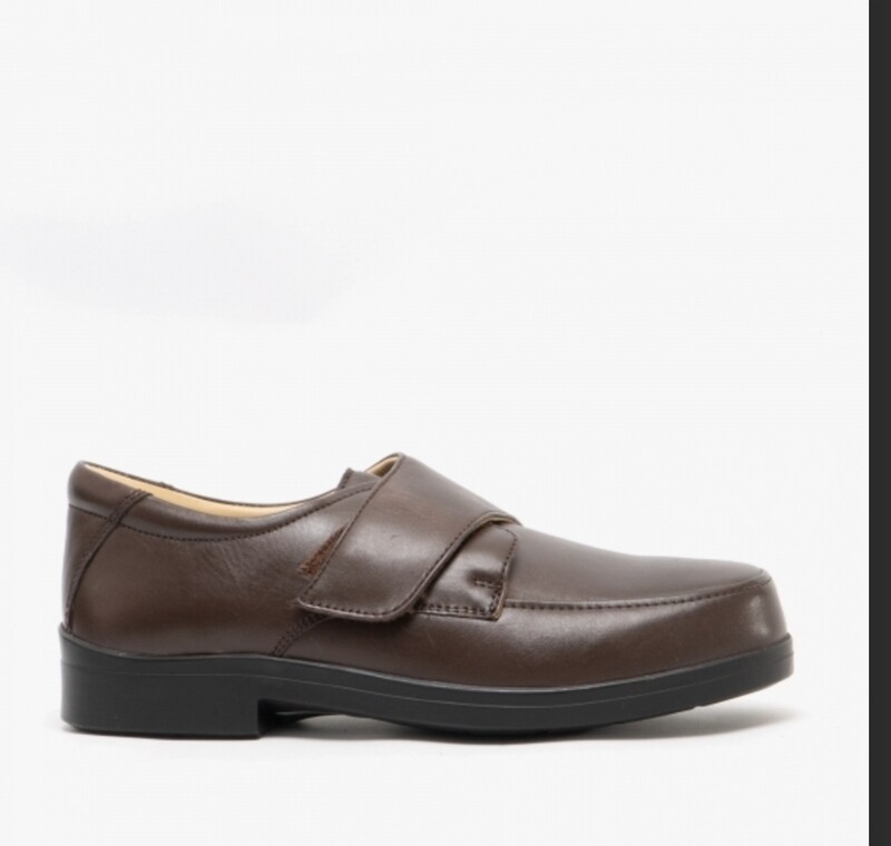 Brown wide fit brown Velcro shoes- size 12