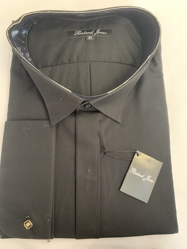 Black Wing collar evening shirt