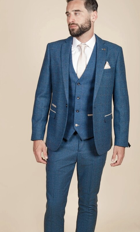 Marc Darcy Dion Tweed 3 Piece Suit
