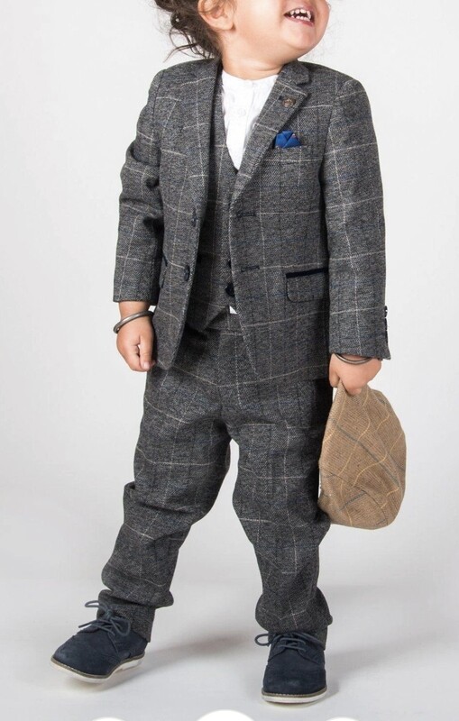 Marc Darcy Scott Grey 3 Piece Suit- Boys