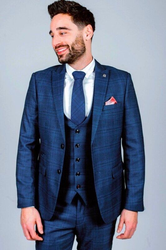 Marc Darcy Jerry Blue 3 Piece Suit