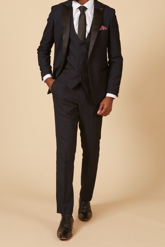 Marc Darcy Dalton Navy 3 Piece Tuxedo