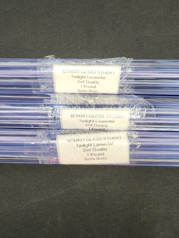 Twilight Lavender Boro Rod Seconds at Borro Glass Studio