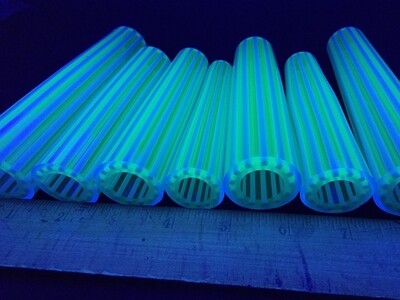 DayGlow Sparkle/Star White UV Boro Glass Vac Stack Tubing 1st Quality
