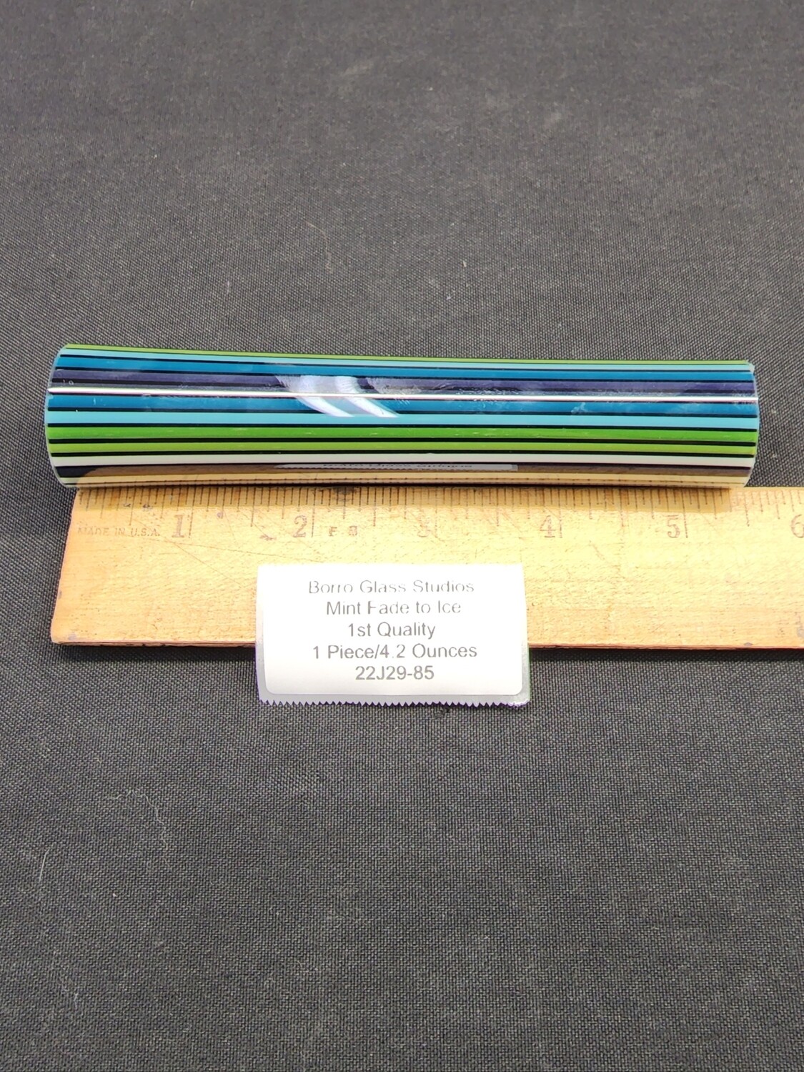 Mint Fade to Ice Boro Vac Stacked Line Tubing - 1st Quality - 4.2 Ounces