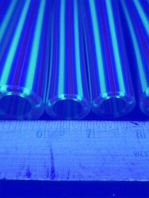 DayGlow UV Sparkle/Oregon Gray/Orange Boro Vac Stacked Line Tubing - 1st Quality