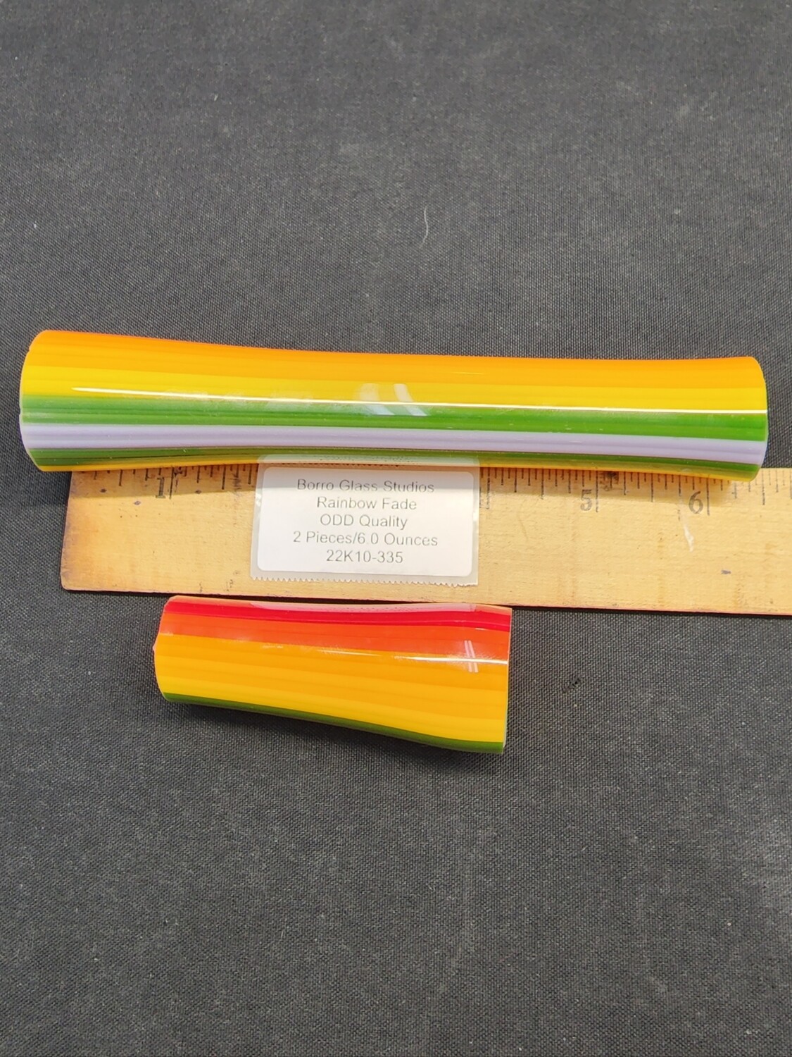 Rainbow Fade w/Illumanti Stringers Boro Vac Stack Line Tubing ODDS - 6.0 ounces