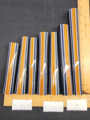 Orange/Steel Wool W/Black Stringers Boro Vac Stacked Line Tubing - 1st Quality