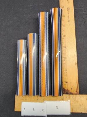 Orange/Steelwool w/Black Stringers Boro Vac Stack Line Tubing ODDS