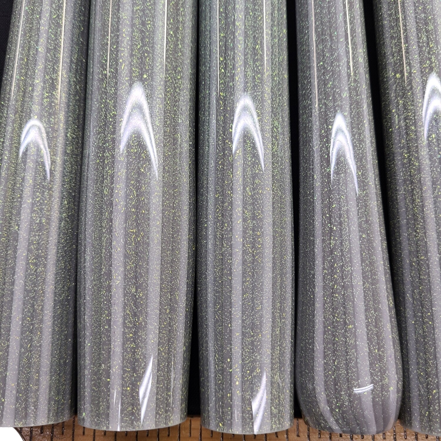 Oregon Gray/Lt Oregon Gray with Cyan Copper CBS Dichroic Boro Vac Stack Line Tubing - 1st Quality