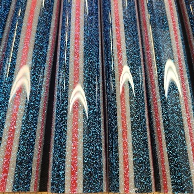 Galaxy, Lt Oregon Gray and Cherry with Red/Silver Blue CBS Dichroic Boro Vac Stack Line Tubing - 1st Quality