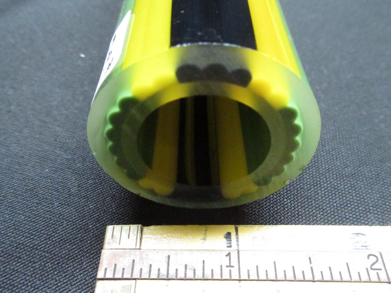 Jade with Jet Black and Yellow Crayon Accents Vac Stack Lined Boro Tubing (#1110 9.3oz)