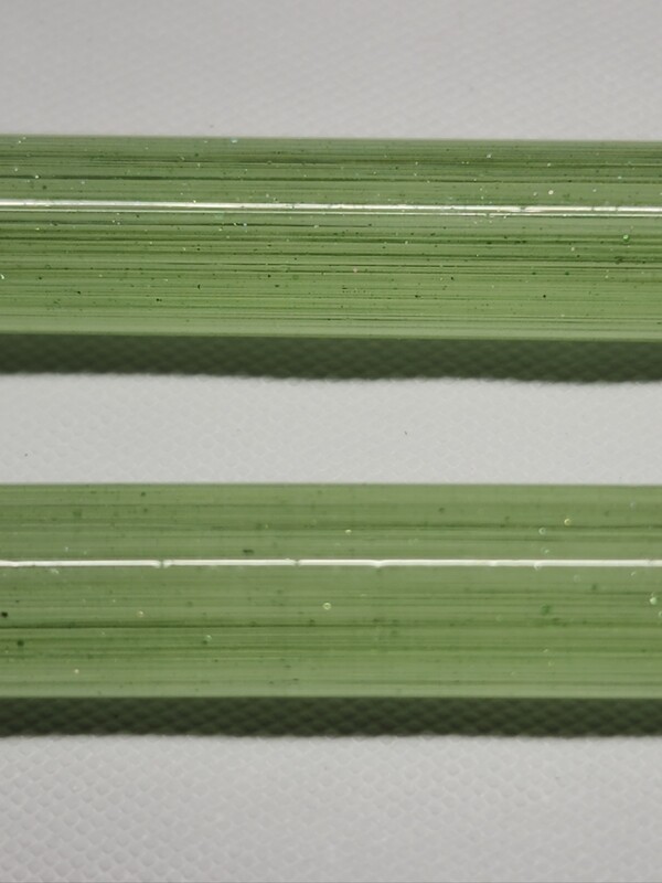 Green Satin Sparkle Boro Rod Seconds at Borro Glass Studio