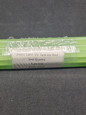 Green Satin Sparkle Boro Rod SECONDS - 2nds / seconds borosilicate color rod image 1