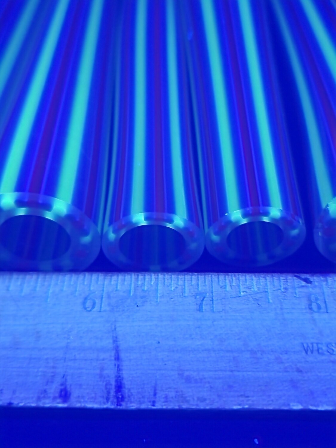 DayGlow UV Sparkle/Oregon Gray/Orange Boro Vac Stack Line Tubing - 1st Quality - 1st quality UV rea…