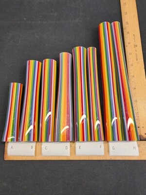 Rainbow w/Illumanti Stringers Boro Vac Stacked Line Tubing - 1st Quality - 1st quality borosilicate…