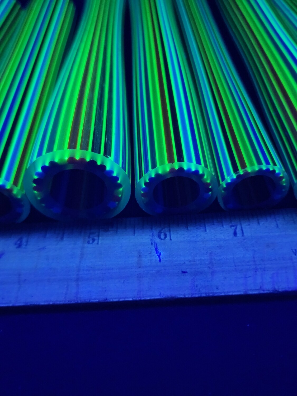 Rainbow w/Illumanti Stringers Boro Vac Stacked Line Tubing - 1st Quality - 1st quality borosilicate…