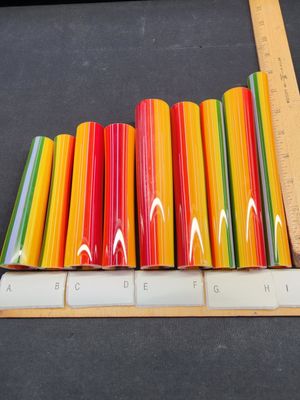 Rainbow Fade W/Illumanti Stringers Boro Vac Stacked Line Tubing - 1st Quality - 1st quality borosil…