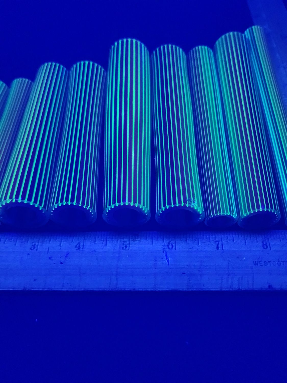 Rainbow Fade W/Illumanti Stringers Boro Vac Stacked Line Tubing - 1st Quality - 1st quality borosil…