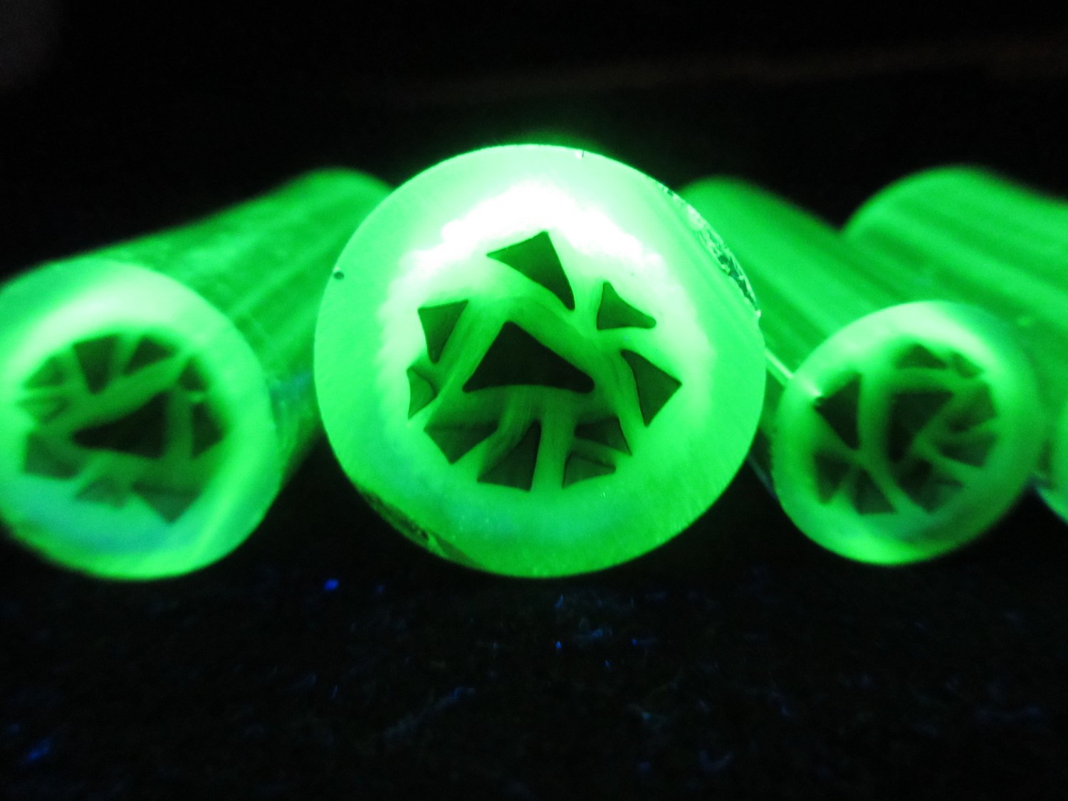 BGS Illuminati Triangle Cluster Mille - standard borosilicate millefiori cane