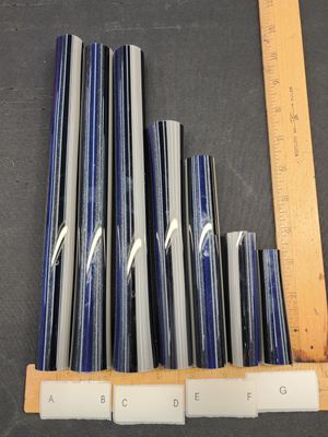 Lapis/Steelwool/Jet Black/Grey W/Illumanti Stringers Boro Vac Stacked Line Tubing - 1st Quality - 1…