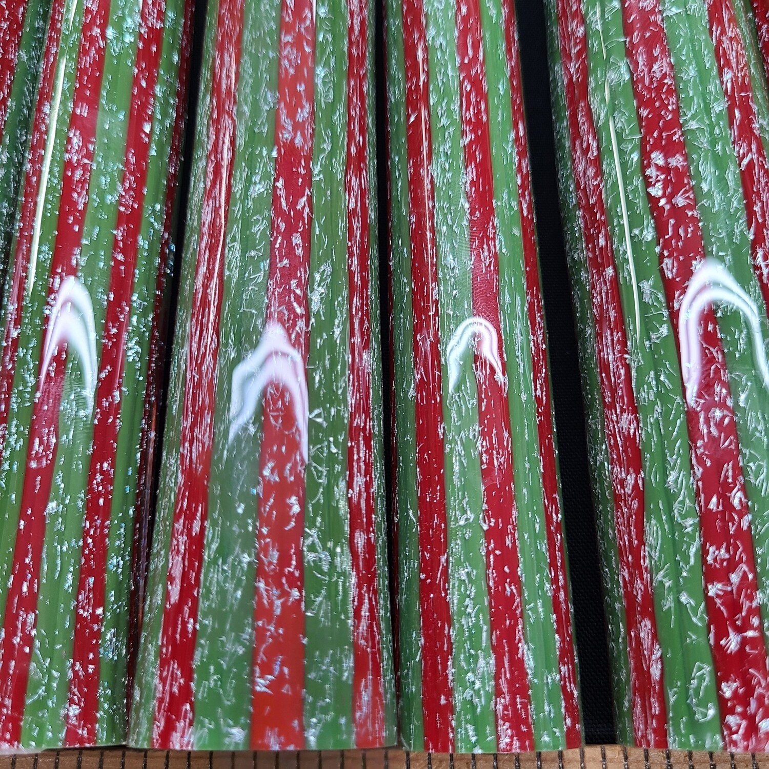 Christmas - Jade and Cherry with Silver CBS Dichroic Boro Vac Stack Line Tubing - 1st Quality - 1st…