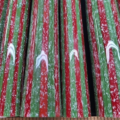 Christmas - Jade and Cherry with Silver CBS Dichroic Boro Vac Stack Line Tubing - 1st Quality - 1st…