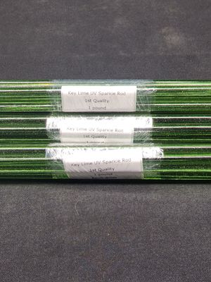 Key Lime UV Sparkle Boro Rod - 2nds - 2nds / seconds borosilicate color rod image 1