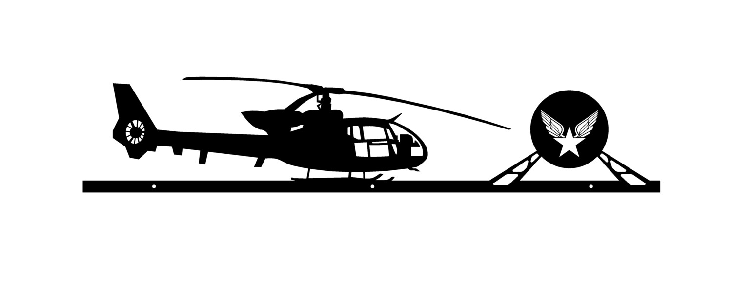 Gazelle avec support patch ( fixation par velcro ) décoration murale hélicoptère militaire armée de terre