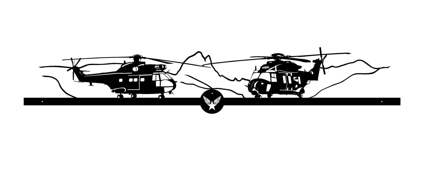 Puma et Caiman France décoration murale hélicoptère militaire armée de terre
