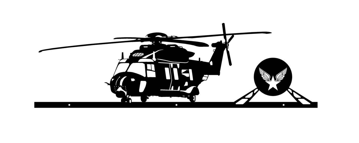 Caiman avec support patch ( fixation par velcro ) décoration murale hélicoptère militaire armée de terre