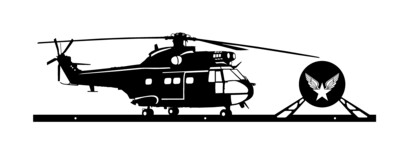 Puma avec support patch ( fixation par velcro ) décoration murale hélicoptère militaire armée de terre