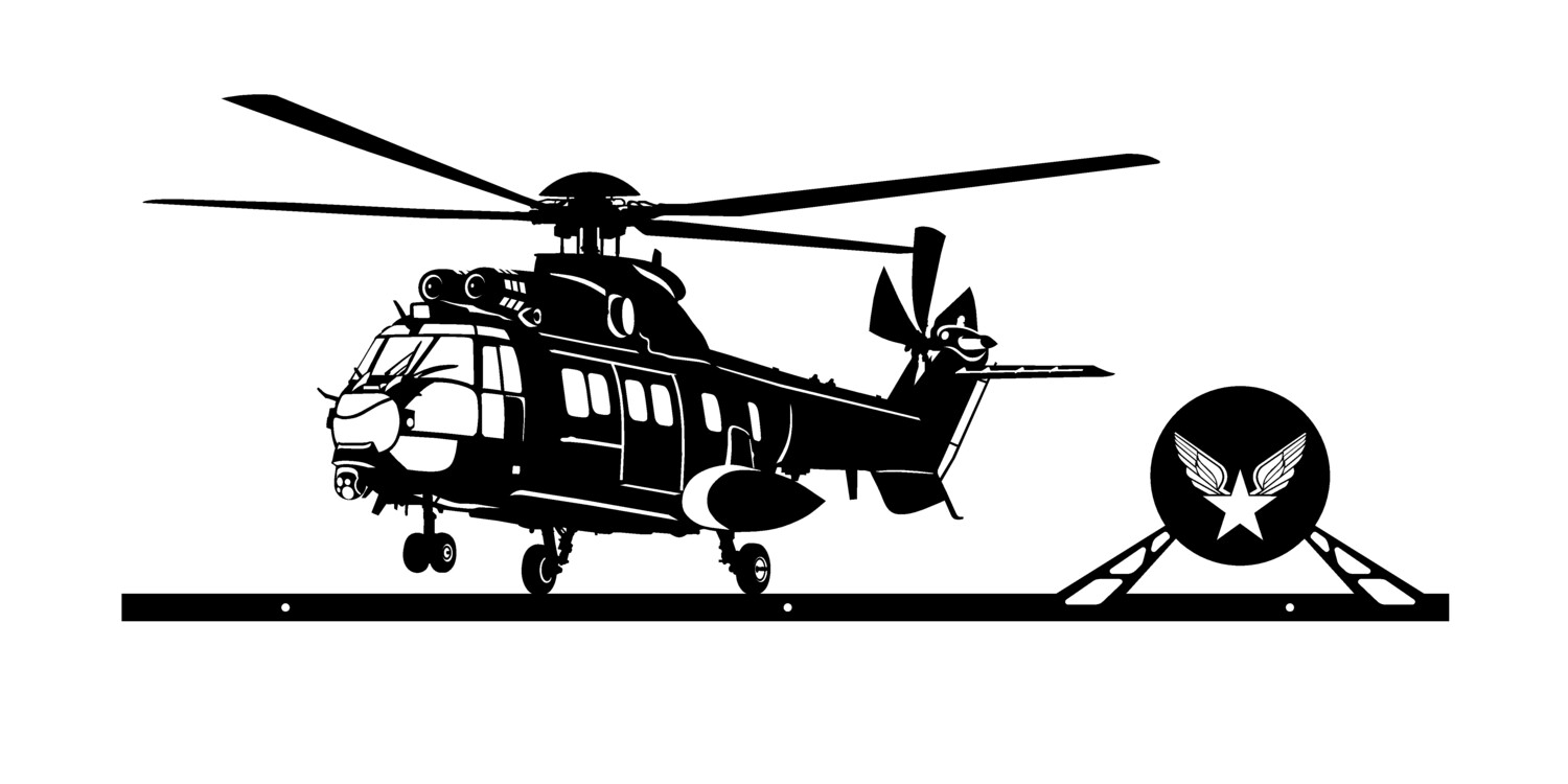 Cougar avec support patch (fixation avec velcro) décoration murale hélicoptère militaire armée de terre