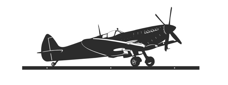Plaque Murale Métal Avion Spitfire – Steel Images – Décoration Noire