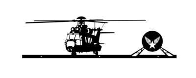 Caracal avec support patch ( fixation par velcro ) décoration murale hélicoptère militaire armée de terre