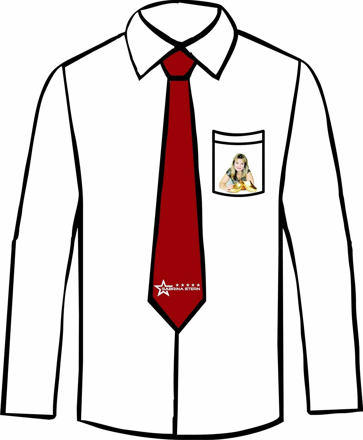 Set aus bedrucktem Hemd und Krawatte