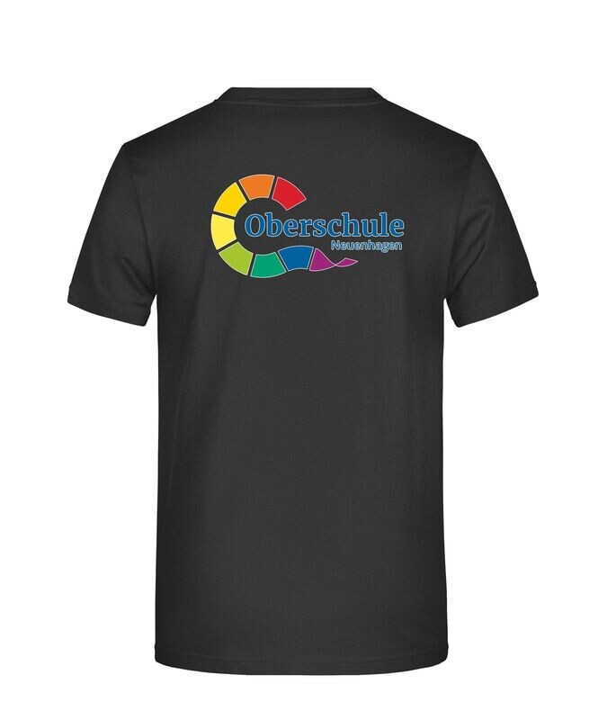 IB Basic Shirt Uni schwarz mit beidseitiger Bedruckung IB Basic Shirt Uni schwarz mit beidseitiger Bedruckung