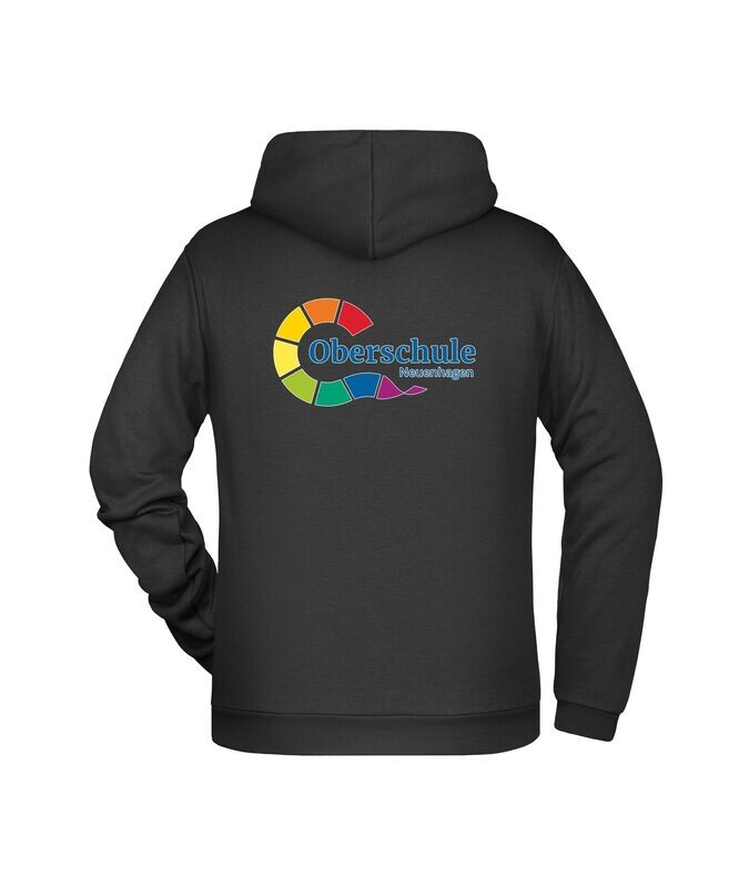 IB Basic Hoodie Uni schwarz mit beidseitiger Bedruckung IB Basic Hoodie Uni schwarz mit beidseitiger Bedruckung