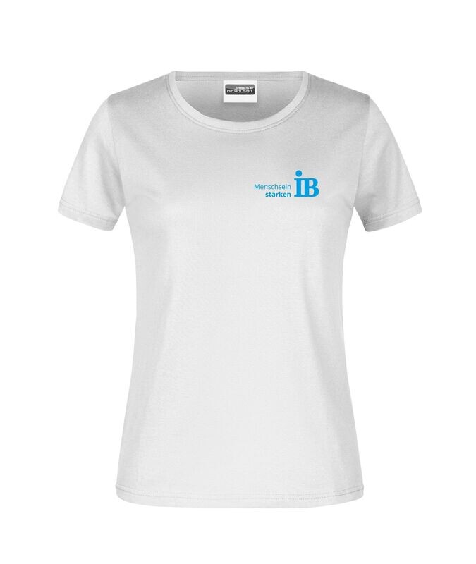 IB Damen Shirt weiß mit beidseitiger Bedruckung IB Damen Shirt weiß mit beidseitiger Bedruckung