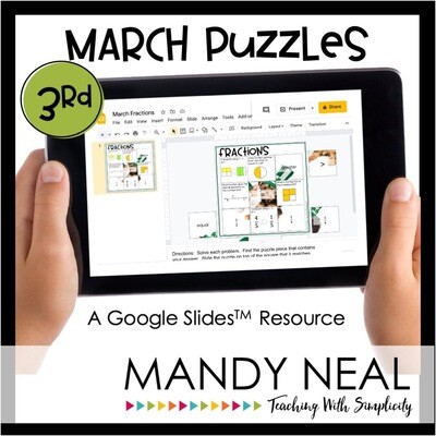3rd Grade March Digital Math Puzzles
