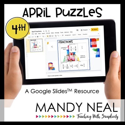 4th Grade April Digital Math Puzzles