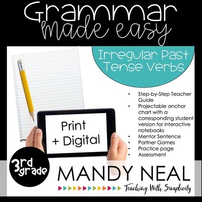 Print + Digital Third Grade Grammar Activities (Irregular Past Tense Verbs)